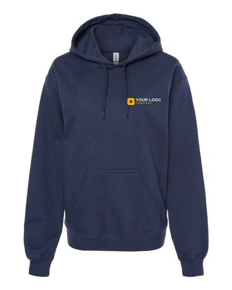 Custom embroidered navy hoodie with your-logo placement — Big Sioux Swag