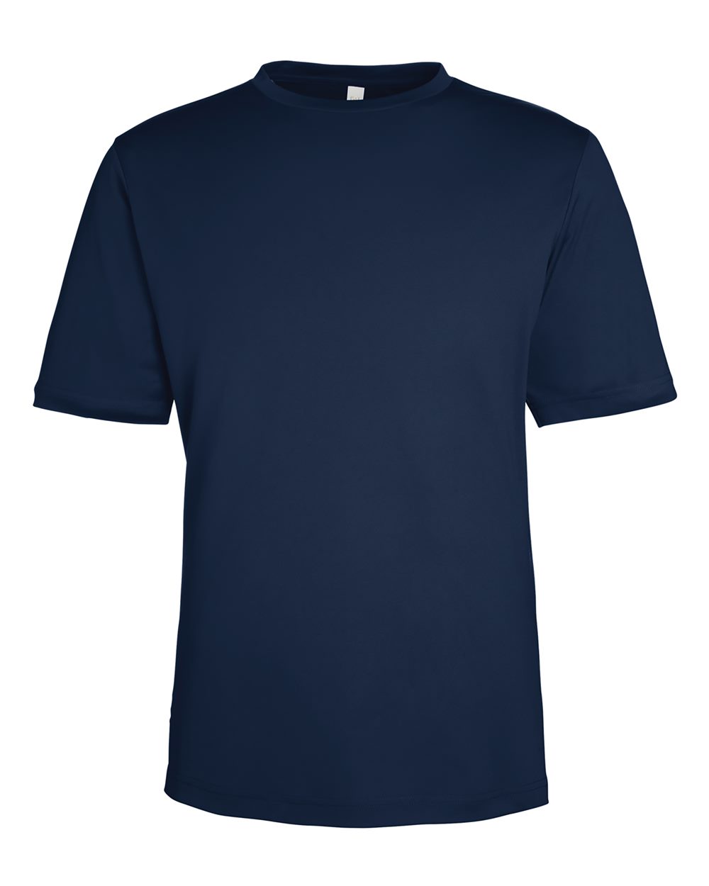 Custom embroidered navy performance tee, front — Big Sioux Swag