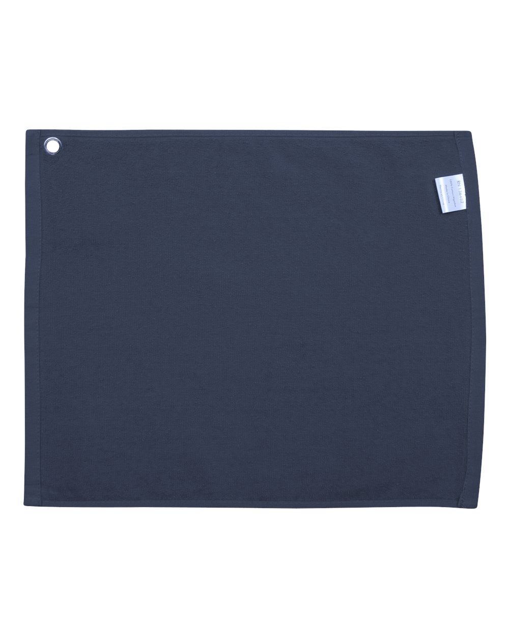Navy golf towel back — custom embroidery Sioux Falls