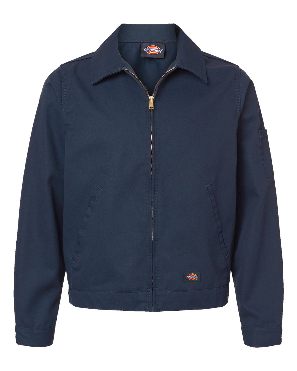 Custom embroidered navy Eisenhower work jacket, front — Big Sioux Swag