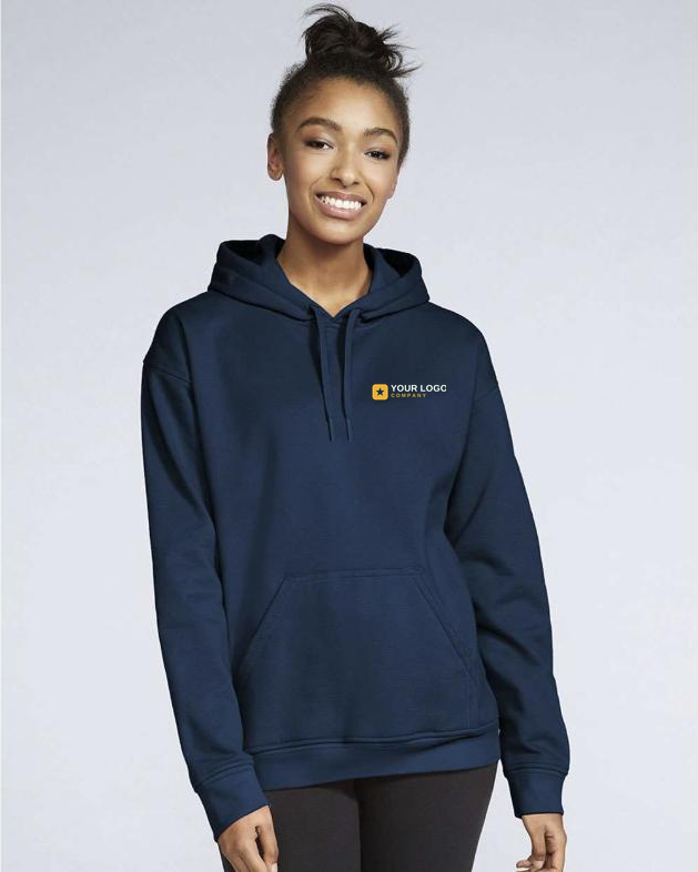 New-Hire Kit navy hoodie with your-logo placement — Big Sioux Swag