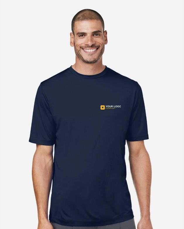 Team & Event navy tee with your-logo placement — Big Sioux Swag