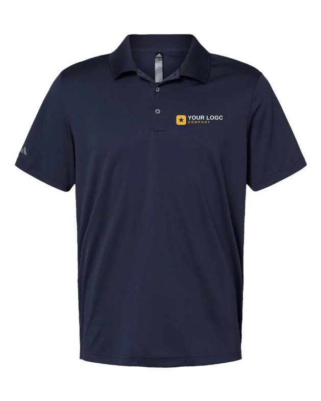Custom embroidered navy polo with your-logo placement — Big Sioux Swag