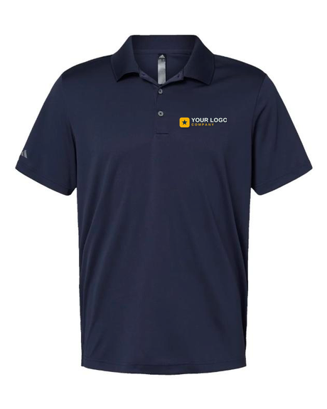 Custom embroidered navy polo with your-logo placement — Big Sioux Swag