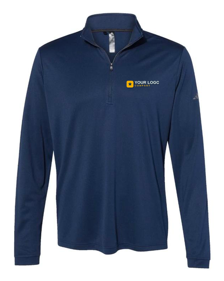 Custom embroidered navy quarter-zip with your-logo placement — Big Sioux Swag